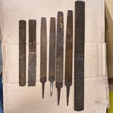 Vtg Set Of Metal Hand Files/Rasps Flat, Heller, K&F, Craftsman, Santo, & Unbrand