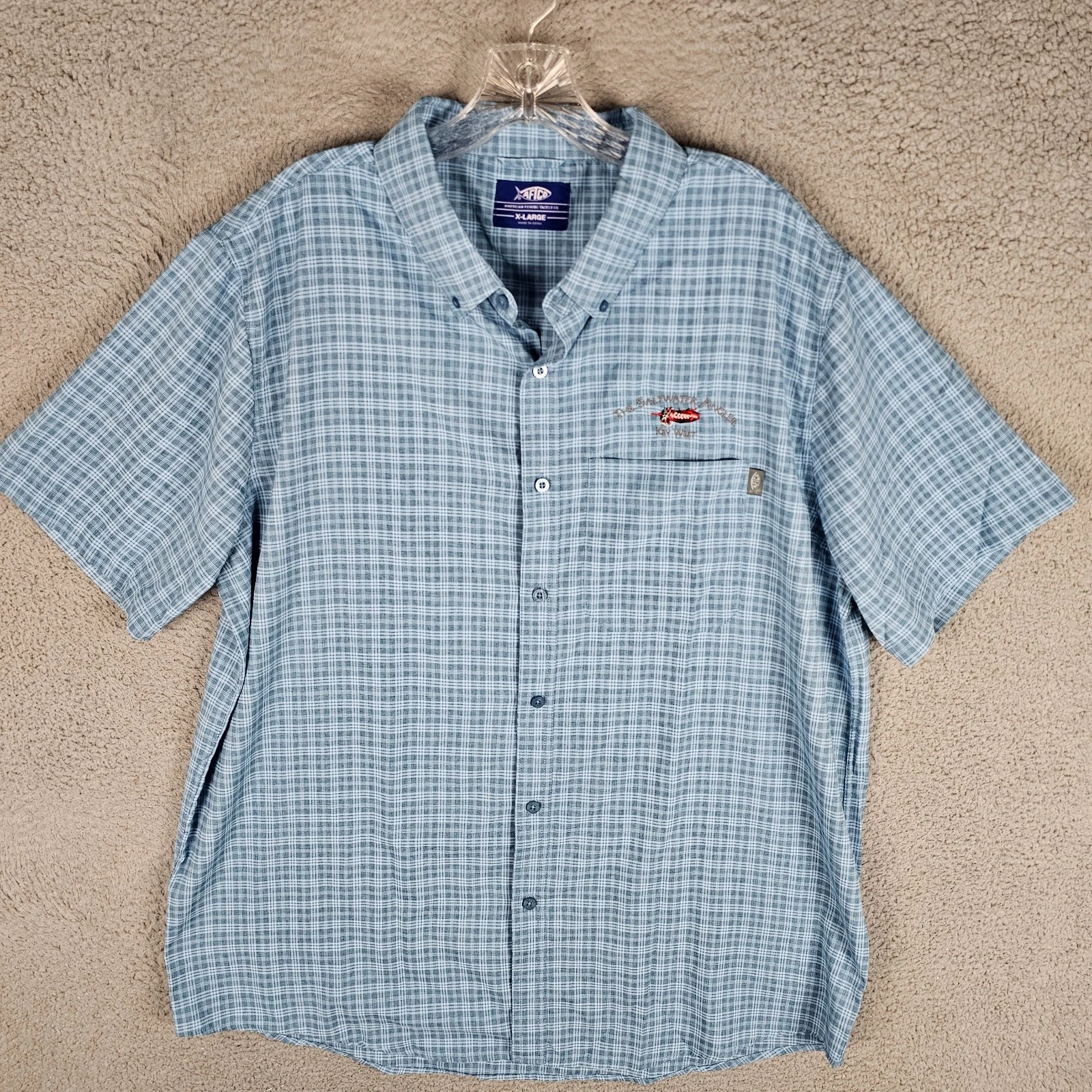 AFTCO Dorsal Shirt Men XL Fishing UPF 50 Sun Protection Button Down M45326