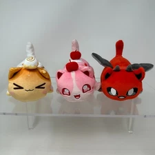 Aphmau MeeMeows Lot Plush 6" Stuffed Animal 3 Devil Cinnamon Roll Cupcake NO TAG