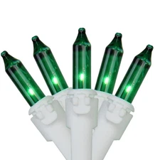 Northlight Set of 35 Green Mini Christmas Lights 2.5" Spacing - White Wire