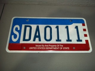 2008 US EMBASSY CONSULAR STAFF LICENSE PLATE