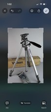 Velbon VEF-3 Camera Tripod w/ Box, Silver, Foldable/Collapsible Made In The USA
