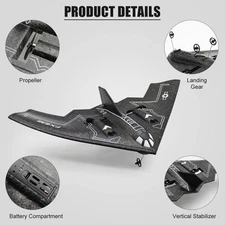 RC Airplane Remote Control B-2 Spirit Stealth Bomber Plane, 2.4Ghz 2CH Foa