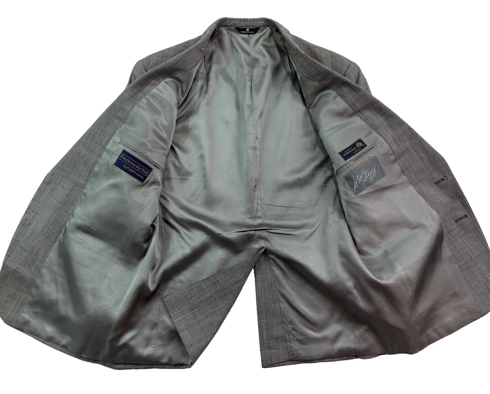 De colección Años 90 Polo Ralph Lauren 42S Blazer Gris Glen Chaqueta a Cuadros Traje Deportivo Abrigo Foto 4 de 4