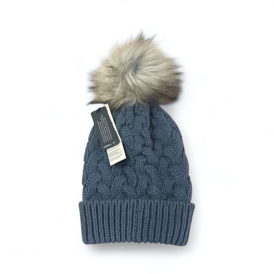 O'NEILL Cable Knit Beanie Hat Wool Blend Ribbed Turn Up Winter Warm  £19.99 - Image 2 of 2