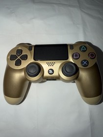 Sony PS4 DualShock4 Gold Controllers (2) w/ Sony Charging Dock*Cleaned+Tested*