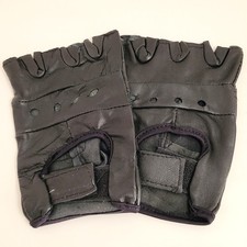 Bike  Fitness Leather Gloves XXXL Black Fingerless Cycling Gym Grip - NEW