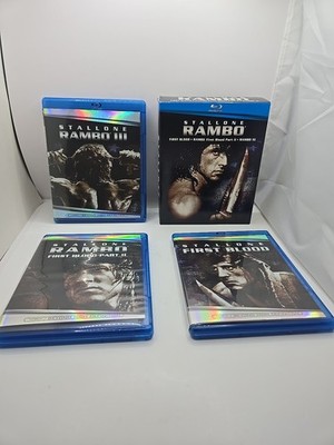 RAMBO TRILOGY BLU-RAY BOX SET FIRST BLOOD / PART II / RAMBO 3 Tested Free Ship. 