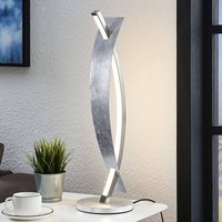 Lucande Tischlampe / Tischleuchte Dimmbar, Nachttischlampe Silber, 1X 10W Gesam