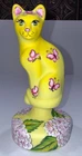 Fenton Pressed By Mosser Dandelion Cat On A Fount 7” GLOWS by Sunday Davis #1/2