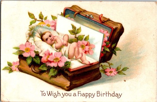 Cute Kids - Children on Vintage Greeting Postcard j/21 BI4025