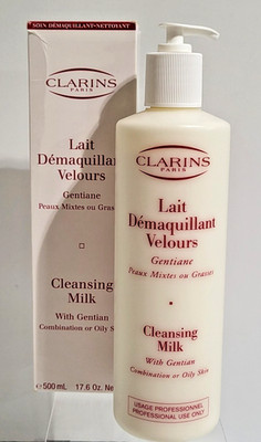 Clarins Cleansing Milk with Gentian Combination or Oily Skin 17.6 oz Pump Box