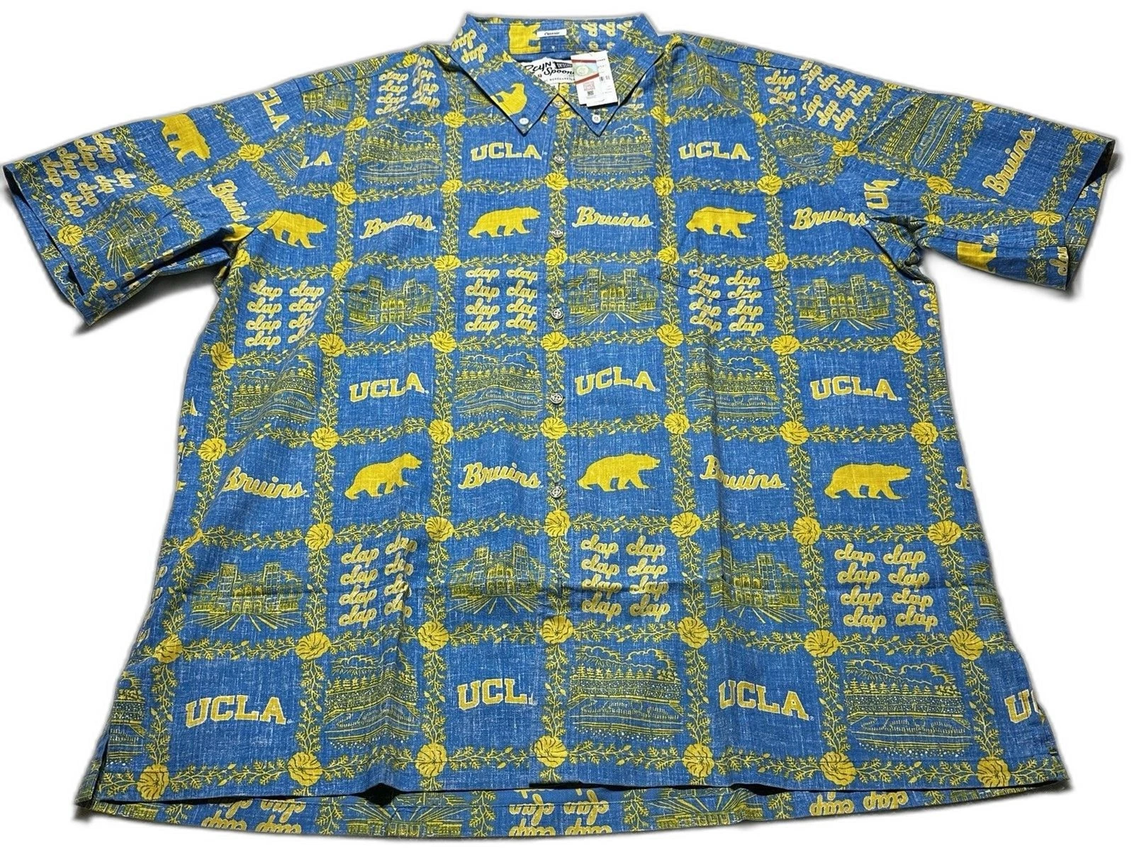 Reyn Spooner UCLA Bruins Mens Classic Hawaiian Button Shirt 2XL XXL NWT *READ