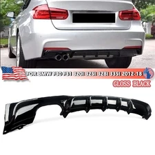 Rear Lower Bumper Diffuser Lip Gloss Black For BMW F30 F31 320i 335i M Sport