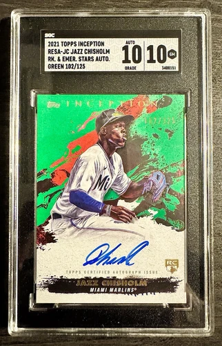 2021 Topps Inception - R & E Stars - Auto - Jazz Chisholm #RESA-JC Green /125