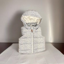 H M Baby Girls Hooded Puffer Vest Gray Marled 6 9 Months