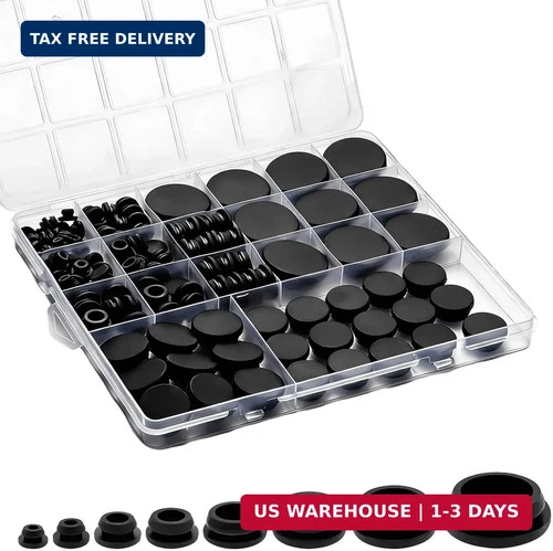 125Pcs Rubber Plugs for Round Holes, Durable and Long Service Life, 8 Sizes Hole - Picture 1 of 7