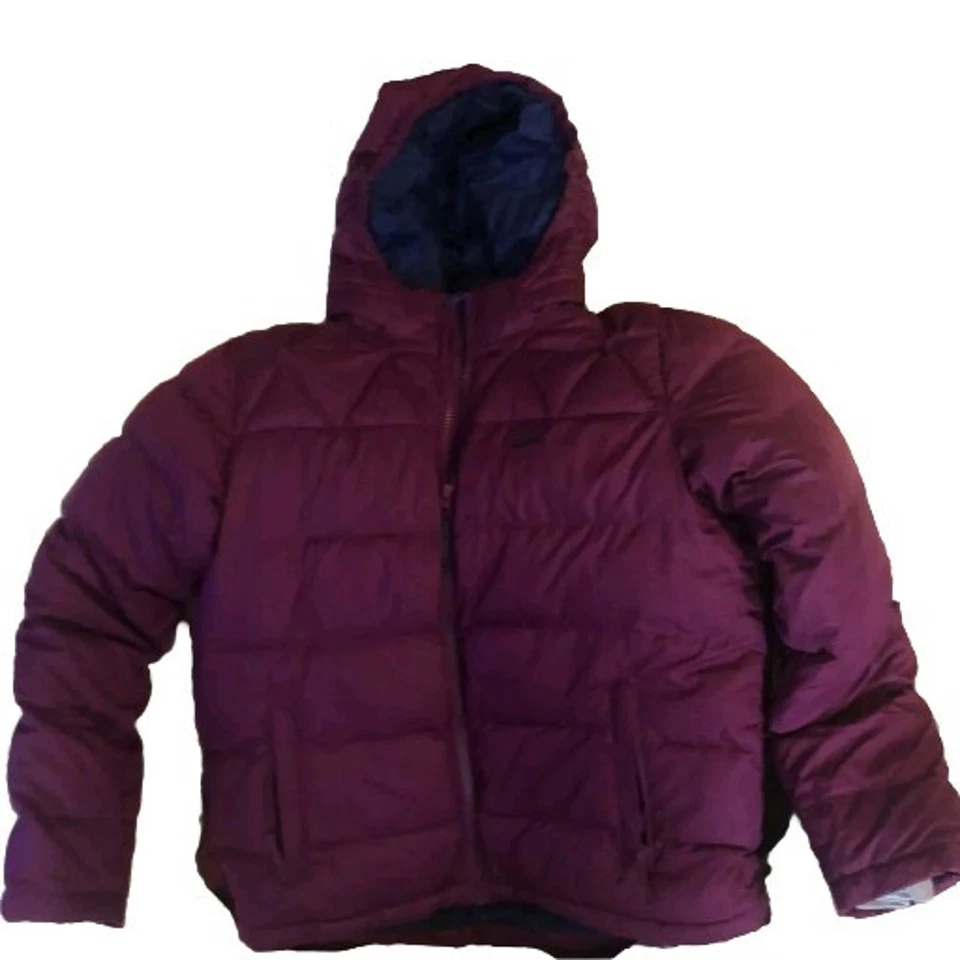 L.L. Abrigo de plumón Bean Kids rosa baya, talla L (14-16) azul forrado con capucha Foto 2 de 4