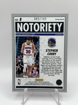2024-25 Panini Mosaic Notoriety Stephen Curry Pink Mosaic /149 | eBay
