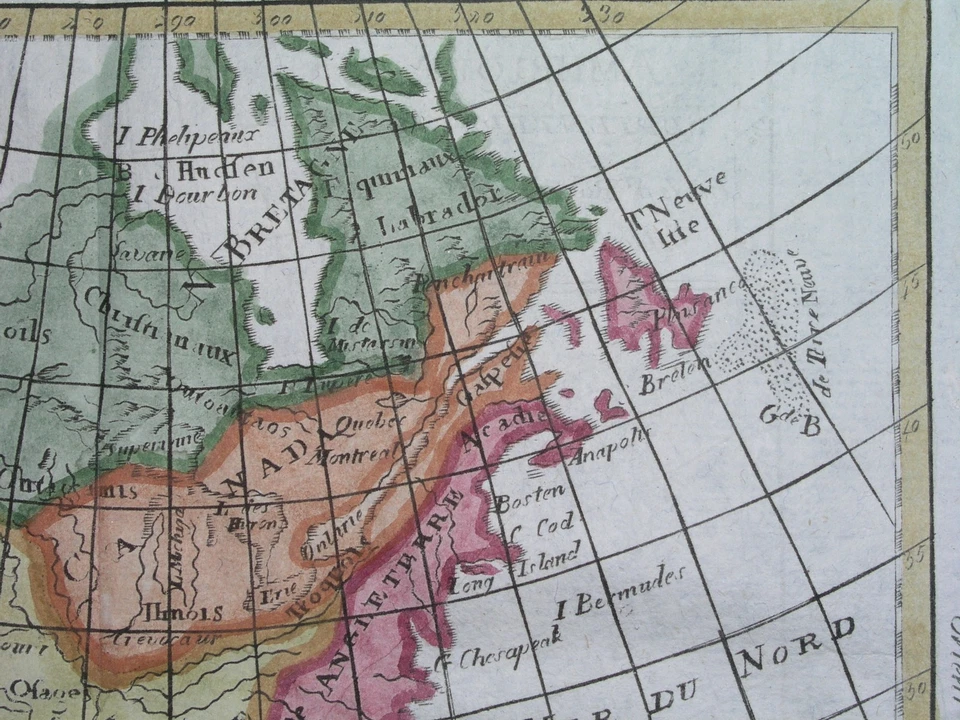 MAPA ORIGINAL 1750 ESTADOS UNIDOS Texas California en México CANADÁ CUBA Florida Foto 3 de 4
