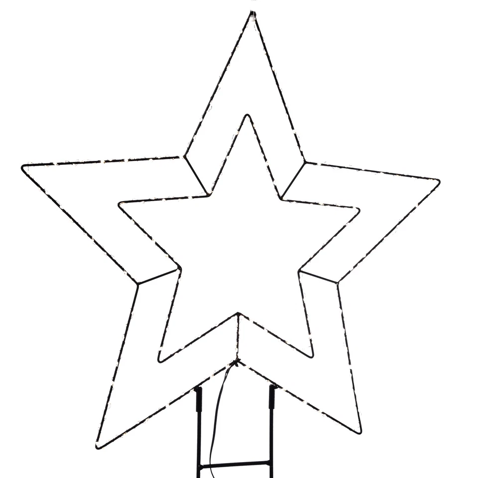 LED Gartenstecker Stern Silhouette 275LED H: 58cm Weihnachtsdeko Gartendeko - Bild 2 von 2