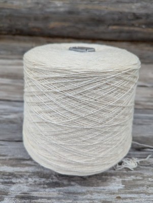 Beautiful English Milled Wool Blend Yarn Cone 2.2 lb Natural Color Lace Weight