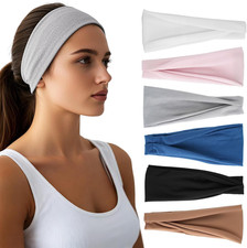 Headbands for Women - 6 Pack Wide Elastic Hair Bands  Stretchy Sweatbands Hair