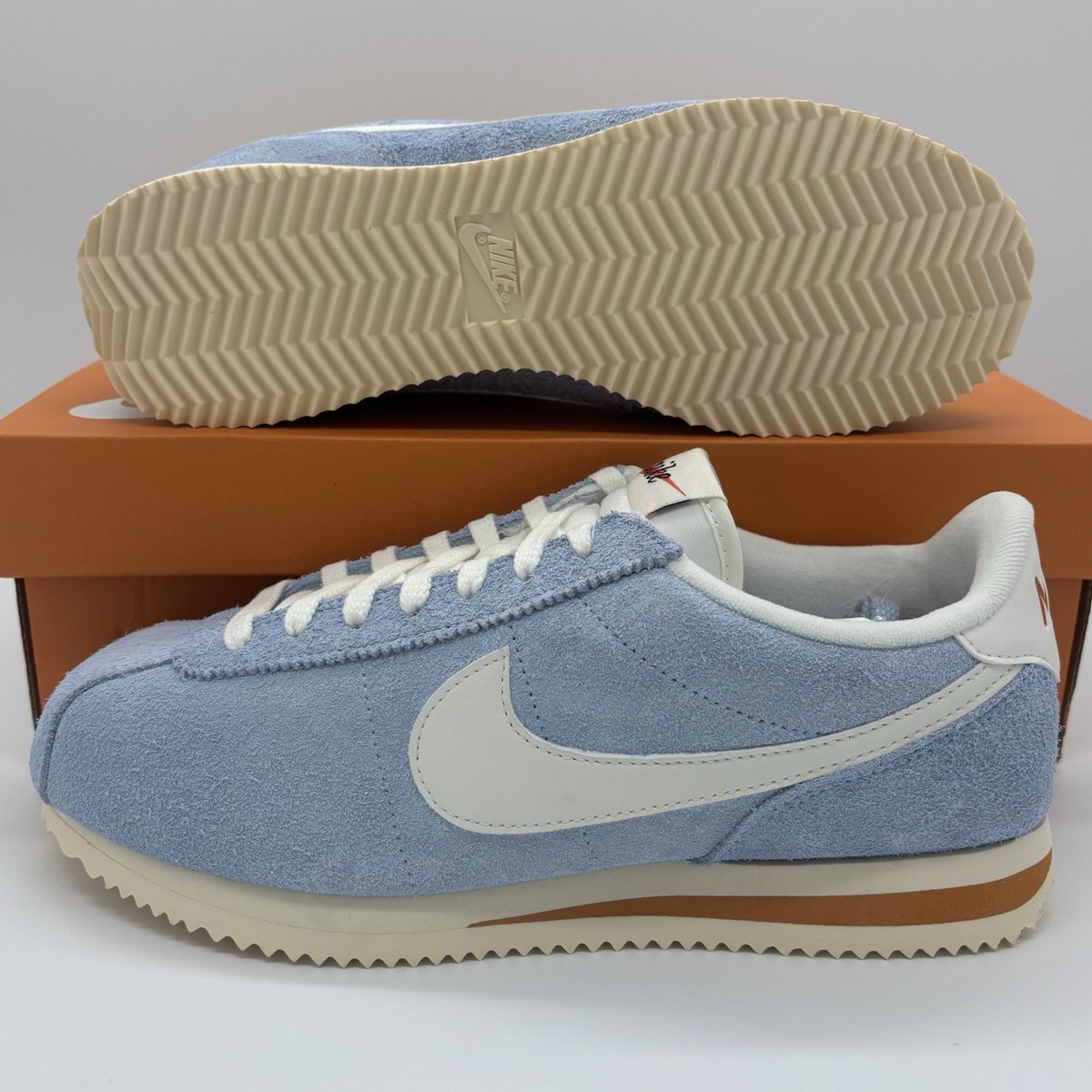 Nike Cortez SE Psychic Blue Orange Sneakers HF3142-400 Mens Size