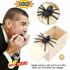 Wooden Spider Prank Box Funny Scare Toy Gag Gift Trick Joke Halloween Surprise