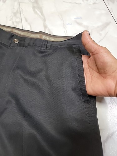 Tommy Baham Cargo 100% Silk Performance Black Golf Trouser Pants Men's 34x30 - Picture 8 of 14