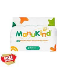 ManuKind Size 1 Diapers Manuka Honey Infused Plant-Based 30 Count