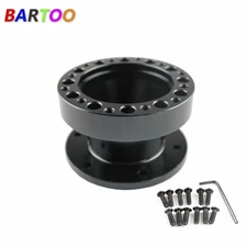 2IN/51mm Height Steering Wheel Spacer Adapter Hub Boss Kit Aluminum 6 Hole Black