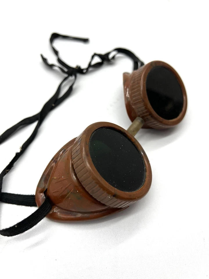 Mangas y guantes de soldadura de cuero de vaca talla grande, gafas y guantes de soldadura vintage Foto 2 de 4