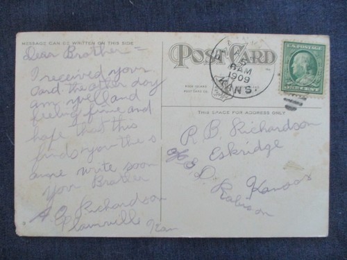 1909 Rock Island Illinois Black Hawks Watchtower Roller Coaster Postcard - Imagen 2 de 2