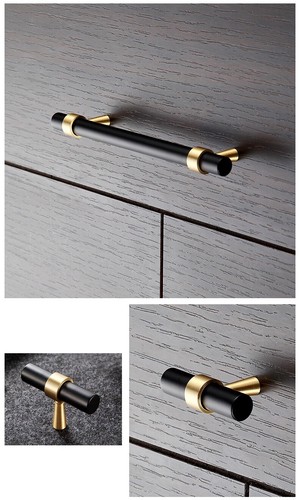 Luxury Kitchen Drawer Cabinet handles cupboard pulls door knob Matt Black brass - Picture 8 of 12