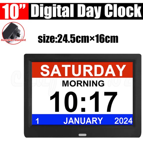 7/8/10 LED Dementia Digital Calendar Clock Alarm Extra Large Day Week Month Year - Picture 18 of 24