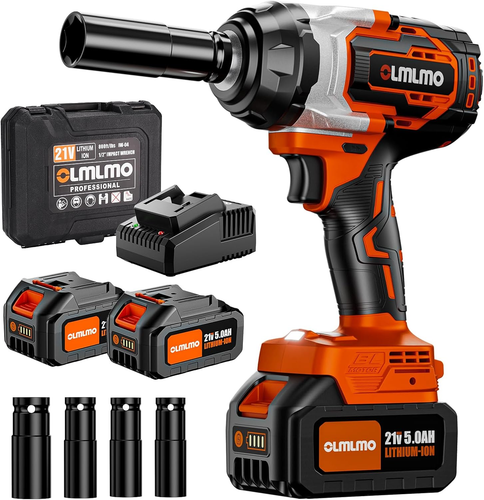 1100N.M/800Ft-Lbs Cordless Impact Wrench 1/2 Inch, 2 X 5.0Ah Batteries Brushless - Picture 9 of 12
