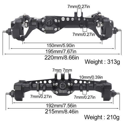 Front+Rear Portal Axle Assembly for 1/10 Vanquish VS4-10 Phoenix F10 RC Car - Picture 5 of 16