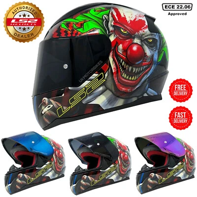 LS2 FF353 Joker Full Face Motorcycle Motorbike Helmet Glow In The Dark Free Tint