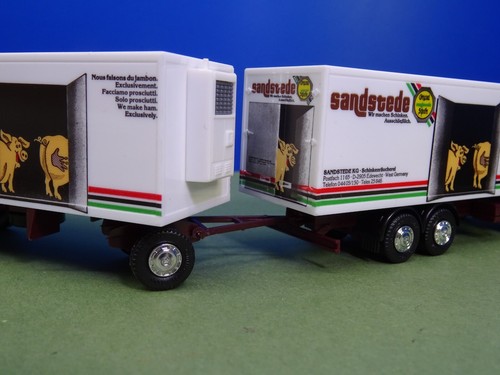 Herpa 1:87 Scania 142 M Kühl Kofferhängerzug Schinkenräucherei sandstede H 649 - Picture 7 of 10