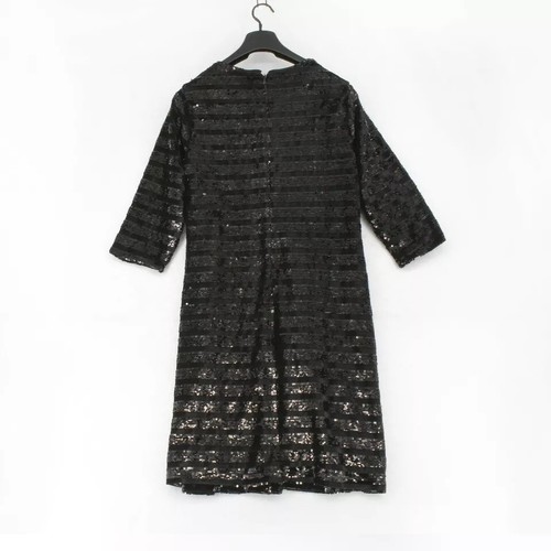 INC Womens Plus 1X Deep Black Sequin Stripes Short Sleeve Shirt Dress NWT AD69 - Picture 3 of 4