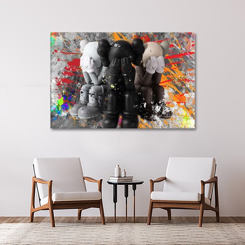 Cartoon Dolls Wall Art Canvas Print Ready To Hang Hypebeast Decor Pop Art Poster - Picture 6 of 12
