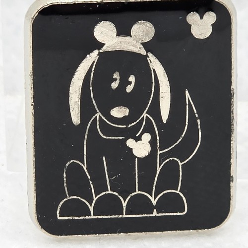 Disney Trading Pin Hidden Mickey Dog 2 of 5 Black & Silver Enamel Badge Used - Picture 3 of 9