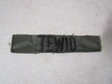 MILITARY PATCH OLDER COMBAT USED NAME TAPE OD GREEN SEW ON WITH NAME TEWID
