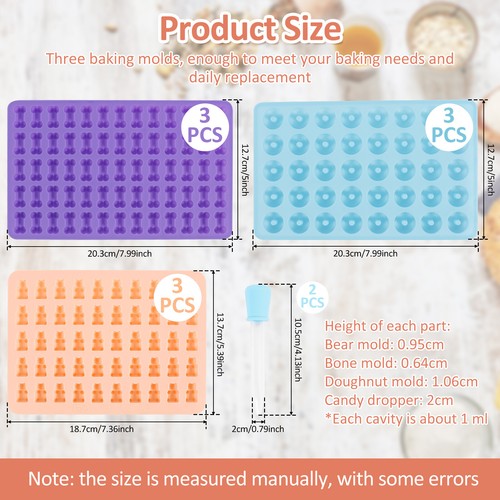 Silicone Gummy Molds Nonstick Candy Gummy Molds Reusable Candy Molds US`* - Picture 2 of 11