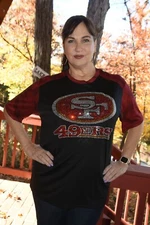 San Francisco 49ers Bosa black and red camo short sleeve shirt size XL/XXL