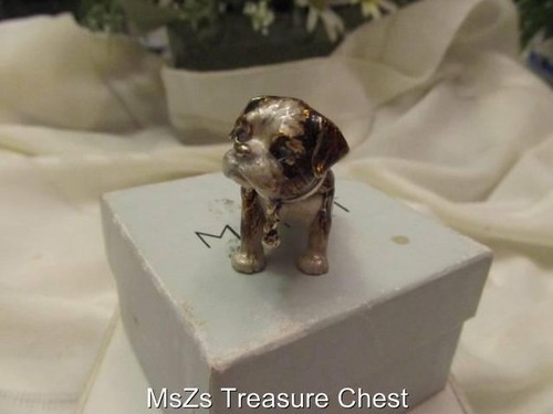 MONET "Brown Terrier" Collectible Enamel Keepsake Trinket Box * w Gift Box * - Picture 2 of 7