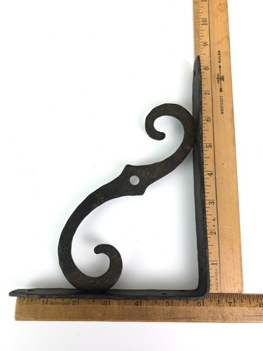 4 Rustic Iron 6" x 8" Shelf Brackets Made in Italy - Picture 6 of 6