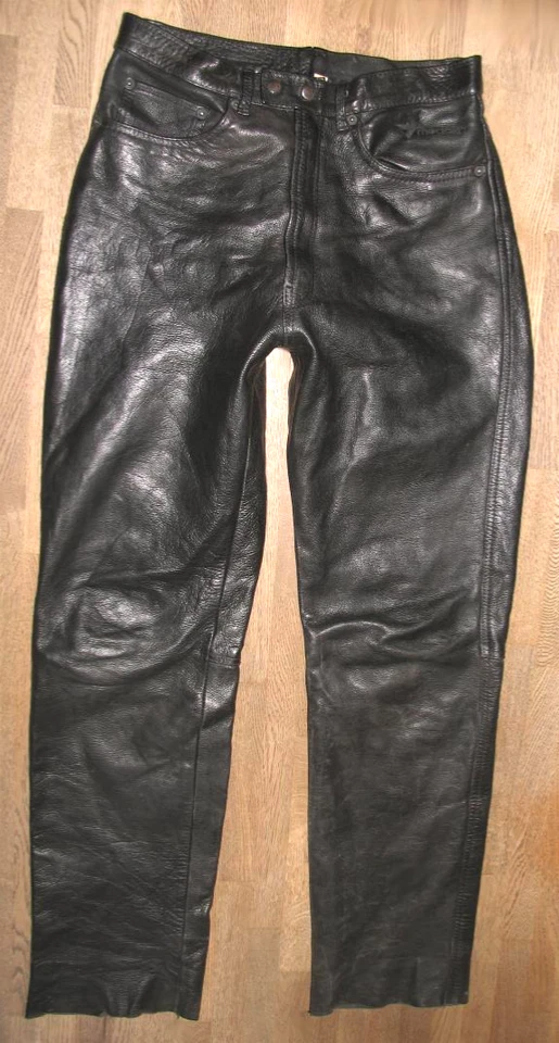 -MODEKA- LEDERJEANS für Herren / Biker- Lederhose in schwarz ca. W33 / L34 - Bild 4 von 4
