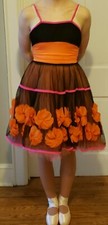 Curtain Call Costume Adult Small, Orange, Black And Hot Pink